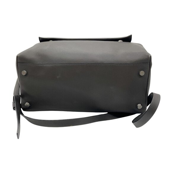 Brunello Cucinelli Charcoal Grey Monili Bead Embellished Leather Handbag - Picture 4 of 13